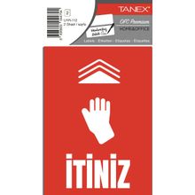 Tanex UYR-112 İtiniz 2'li Uyarı Etiketi