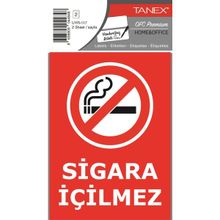 Tanex UYR-117 Sigara İçilmez 2'li Uyarı Etiketi