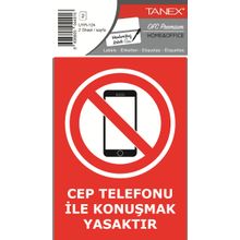 Tanex UYR-124 Cep Telefonu 2'li İkaz Uyarı Etiketi