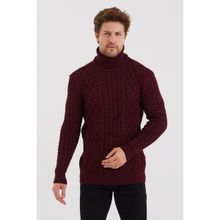 Tarz Cool TRZ8152R06S Bordo Örgü Desenli Erkek Triko Kazak
