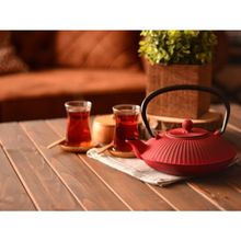 Taşev T0588 Mate Döküm Demlik Kırmızı 1150 ml Çaydanlık