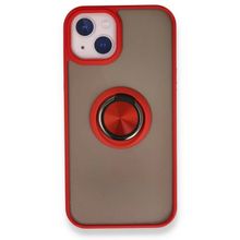 Tazador iPhone 13 Montreal Yüzüklü Silikon Kapak Kırmızı Kılıf