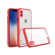 Tazador iPhone XS Max Miami Şeffaf Kırmızı Silikon Kılıf