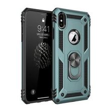 Tazador iPhone XS Max Sofya Yüzüklü Yeşil Silikon Kapak Kılıf