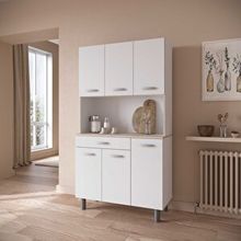 Tdesigno Menekşe Çok Amaçlı Dolap-Mikrodalga-Erzak-Airfryer-Mutfak-Kiler Dolabı-Kahve Köşesi-Beyaz-120CM