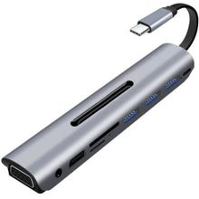 Techmaster Type-C 9in1 4K 3 Usb Şarj Girişli Hdmi Vga Micro SD TF Kulaklık