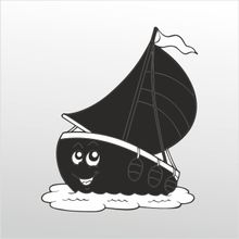 Technopa 20 cm uzunluk Gülen Tekne Folyo Sticker