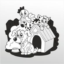 Technopa 30 cm Uzunluk Tatlı Hayvanlar Folyo Sticker