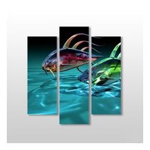 Technopa 3D Deniz Altı ve Balık 84x90 cm Kanvas Tablo