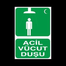 Technopa Acil Vücut Duşu 50 x 70 cm Uyarı Levhası