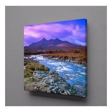 Technopa Akarsu Mor Gökyüzü 100x100 cm Kanvas Tablo