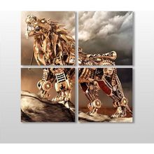 Technopa Aslan Mekanik 70x70 cm Kanvas Tablo