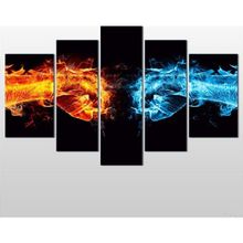 Technopa Ateş ve Su 122x70 cm Kanvas Tablo
