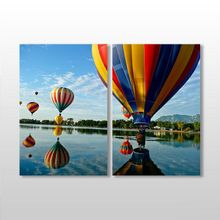 Technopa Balon ve Nehir Manzarası 50x40 cm Kanvas Tablo