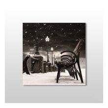 Technopa Bank Siyah Beyaz 70x70 cm Kanvas Tablo