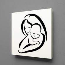 Technopa Bebeğine Sarılan Anne 60x60 cm Kanvas Tablo