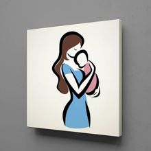 Technopa Bebeğini Kucağına Alan Anne 30x30 cm Kanvas Tablo