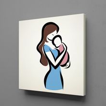 Technopa Bebeğini Kucağına Alan Anne 70x70 cm Kanvas Tablo