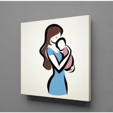 Technopa Bebeğini Kucağına Alan Anne 80x80 cm Kanvas Tablo