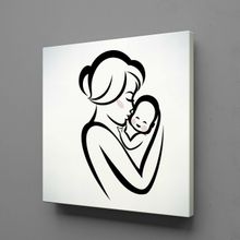 Technopa Bebeğini Öpen Anne 100x100 cm Kanvas Tablo
