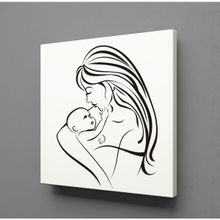 Technopa Bebeğiyle İlgilenen Anne 110x110 cm Kanvas Tablo