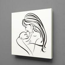 Technopa Bebeğiyle İlgilenen Anne 120x120 cm Kanvas Tablo