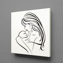 Technopa Bebeğiyle İlgilenen Anne 40x40 cm Kanvas Tablo