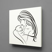 Technopa Bebeğiyle İlgilenen Anne 90X90 cm Kanvas Tablo