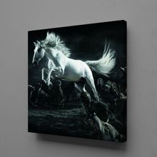 Technopa Beyaz At 130x130 cm Kanvas Tablo