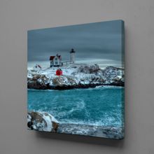 Technopa Beyaz Deniz Feneri 80x80 cm Kanvas Tablo