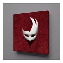 Technopa Beyaz Maske 30x30 cm Kanvas Tablo