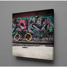Technopa Bisikletler 70x70 cm Kanvas Tablo