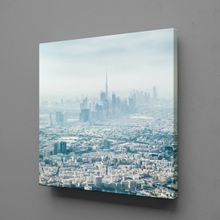 Technopa Buzlu Şehrin Güzelliği 60x60 cm Kare Kanvas Tablo