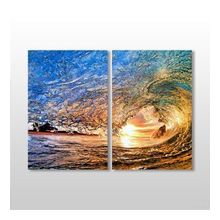 Technopa Dalga ve Güneş 100x90 cm Kanvas Tablo