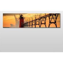 Technopa Deniz Feneri Iskele 270x90 cm Kanvas Tablo