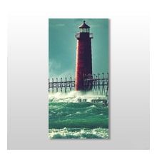Technopa Deniz Feneri ve Iskele 30x50 cm Kanvas Tablo
