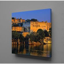 Technopa Deniz Kenarı Şehir 25x25 cm Kanvas Tablo