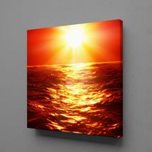 Technopa Denizi Yakan Güneş 80x80 cm Kanvas Tablo