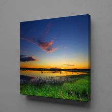 Technopa Doğa Deniz Manzarası 130x130 cm Kanvas Tablo
