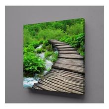 Technopa Doğadaki Köprü 110x110 cm Kanvas Tablo