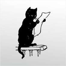 Technopa Gazete Okuyan Kedi 160 cm Folyo Duvar Stickerı