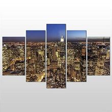 Technopa Gece Şehir Manzarası 208x120 cm Kanvas Tablo