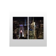 Technopa Gece Şehir Manzarası 80x70 cm Kanvas Tablo
