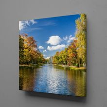 Technopa Göl ve Ağaçlar 50x50 cm Kanvas Tablo