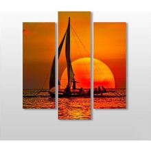 Technopa Gün Batımı ve Yelken 84x90 cm Kanvas Tablo