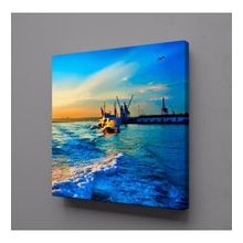 Technopa Gün Batımında Tekne Gezisi 30x30 cm Kanvas Tablo