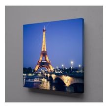 Technopa Işıklı Eyfel Kulesi 50x50 cm Kanvas Tablo