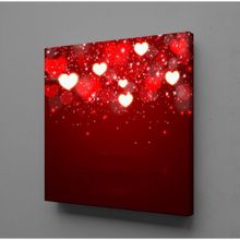 Technopa Işıklı Kalpler 90x90 cm Kanvas Tablo