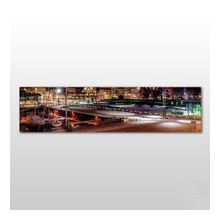 Technopa Işıklı Şehir 120x40 cm Kanvas Tablo