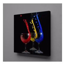 Technopa Kadehten Sıçrayan İçecekler 110x110 cm Kare Kanvas Tablo